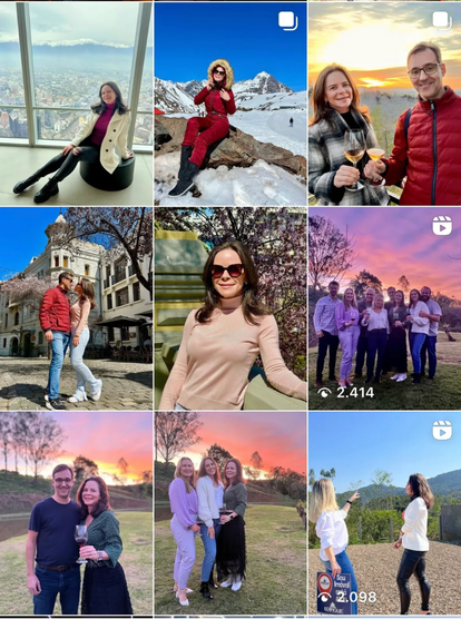 Feed do Instagram antes do trabalho — fotos pessoais sem padrão