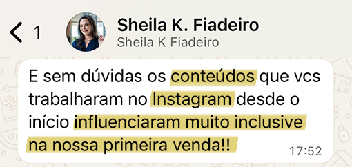 Depoimento de cliente sobre o trabalho de conteúdo