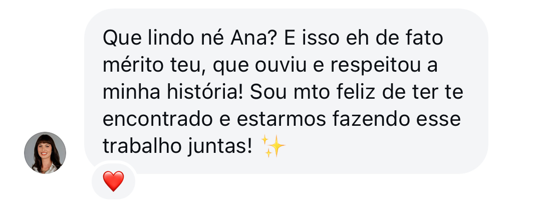 Cliente dizendo que o estúdio a conhece melhor que ela mesma